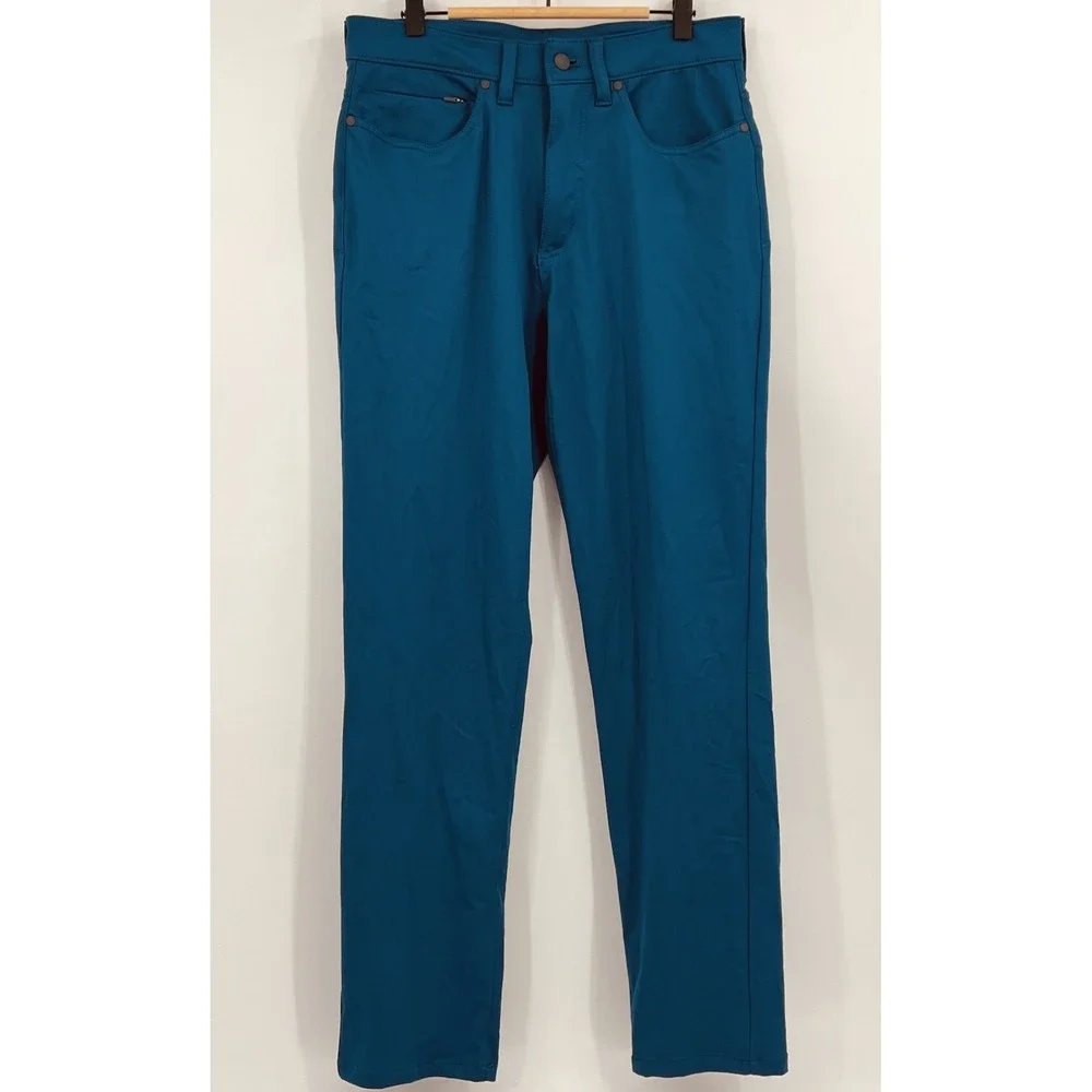 Lands End Men's 31 Straight Fit Flex Performance 5 Pocket Pants Ocean Blue